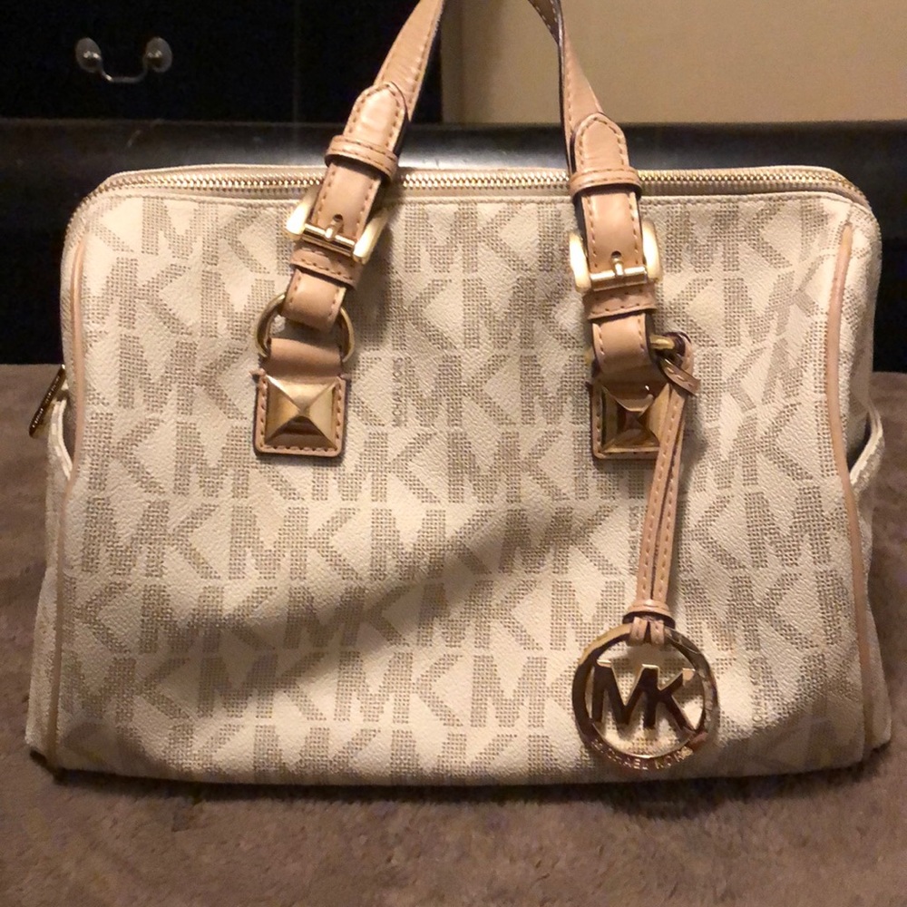Michael Kors white and gold purse